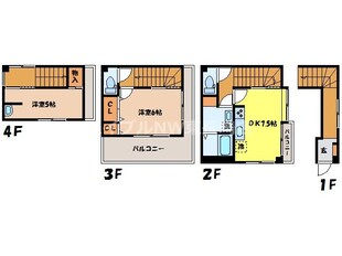 新大工町駅 徒歩4分 2階の物件間取画像